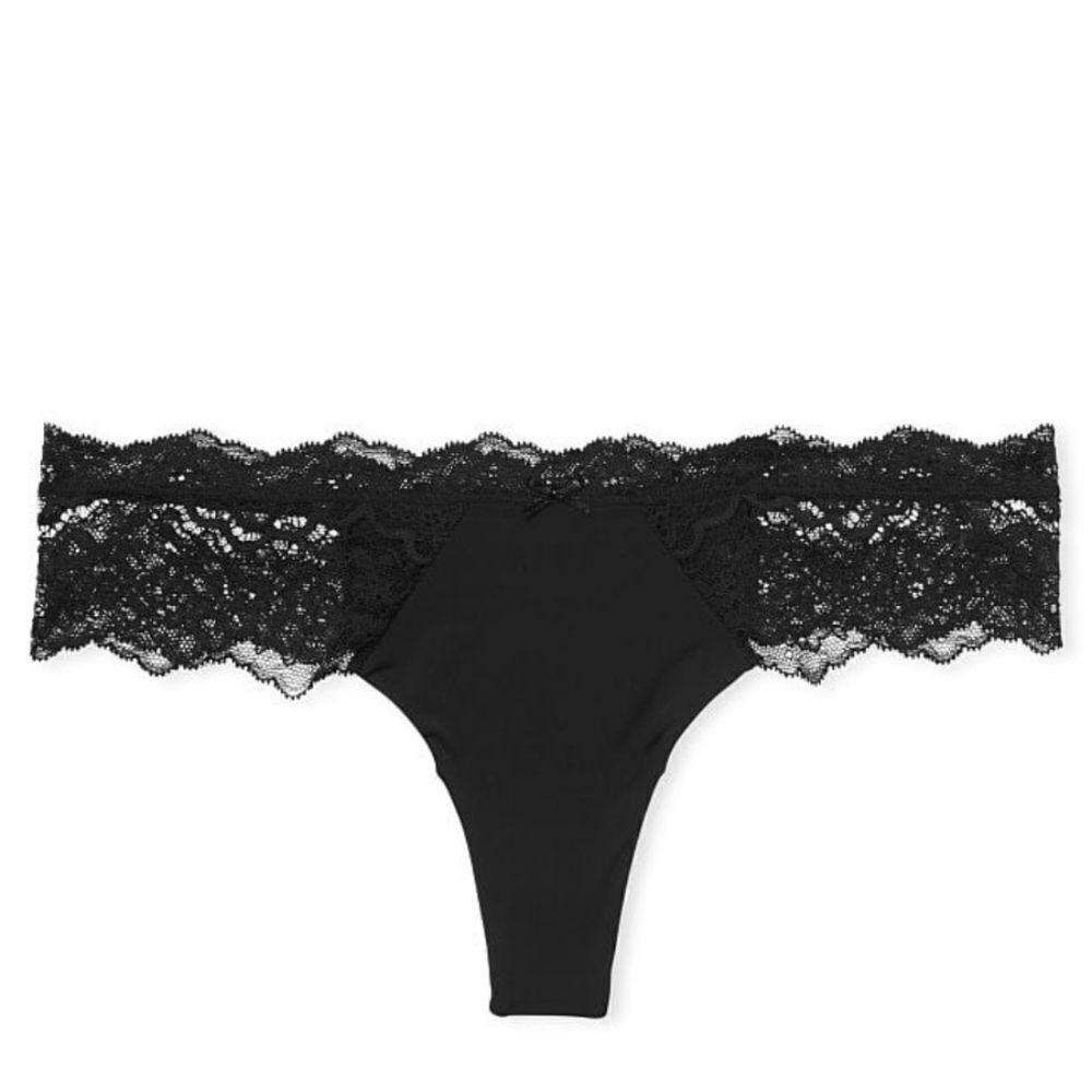 Victoria's Secret Women's Black Dream Angels lace Trim Panty Size Large